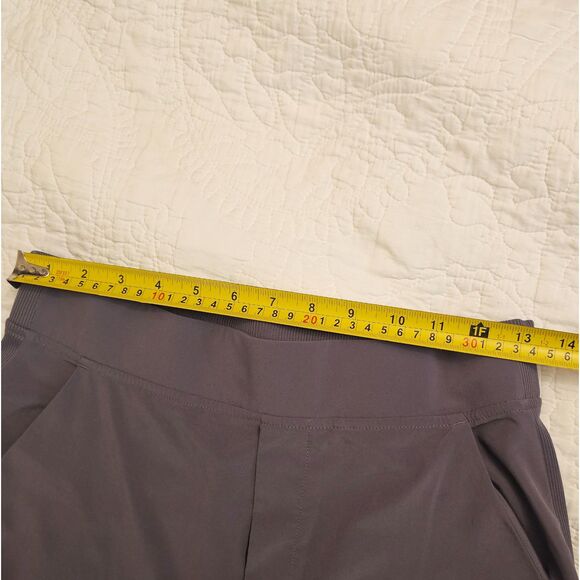 Athleta Brooklyn Ankle Pants Size 4 Gray Stretch Ribbed Waistband With Pockets - Picture 7 of 12